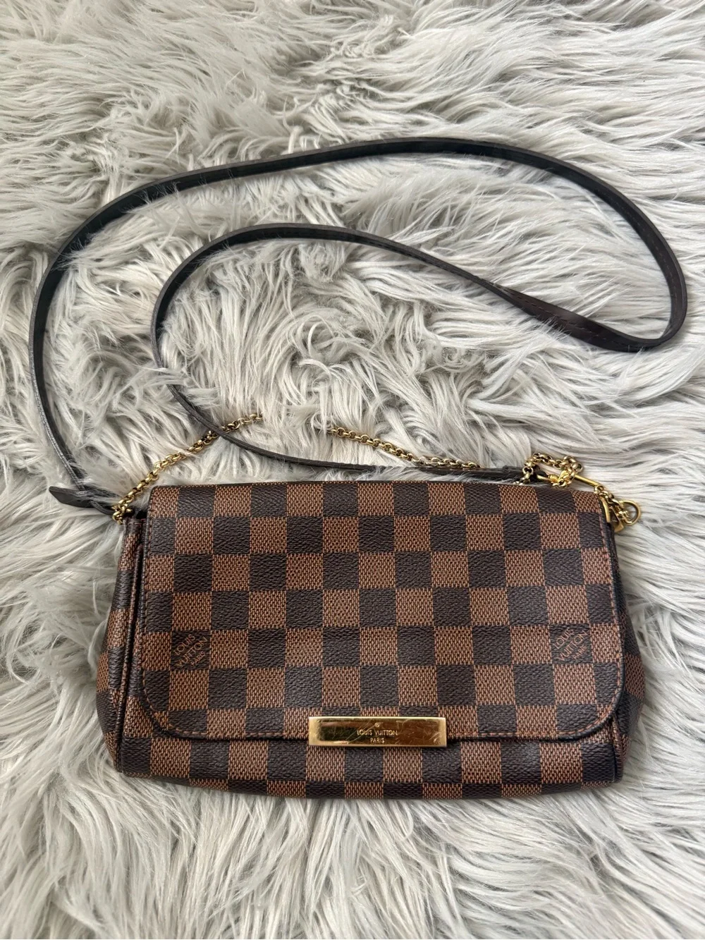 LOUIS VUITTON Favorite PM Damier Ebene Crossbody Bag